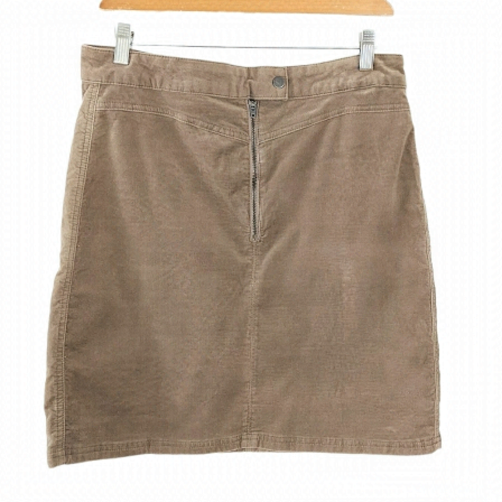TRISTAN velour velvet mini skirt office skirt in camel brown size 10